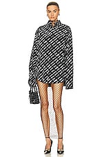 Balenciaga Net Maxi Dress in Black, view 4, click to view large image.
