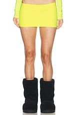 Balenciaga Mini Cycling Skirt in Fluo Yellow, view 1, click to view large image.