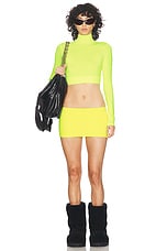 Balenciaga Mini Cycling Skirt in Fluo Yellow, view 5, click to view large image.