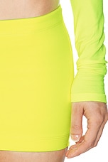 Balenciaga Mini Cycling Skirt in Fluo Yellow, view 6, click to view large image.
