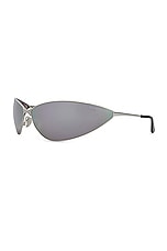 Balenciaga Cat Eye Sunglasses in Silver, view 2, click to view large image.