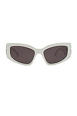 Balenciaga Rectangle Sunglasses in White & Grey, view 1, click to view large image.