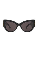 Balenciaga Bossy Butterfly Sunglasses in Black & Gold, view 1, click to view large image.