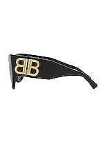 Balenciaga Bossy Butterfly Sunglasses in Black & Gold, view 3, click to view large image.