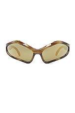 Balenciaga Fennec Geometrical Sunglasses in Havana & Bronze, view 1, click to view large image.