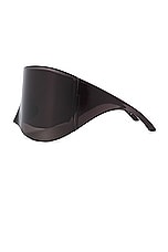 Balenciaga Mask Rectangular Sunglasses in Grey, view 3, click to view large image.