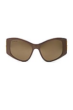 Balenciaga Cat Eye Sunglasses in Brown & Bronze, view 1, click to view large image.