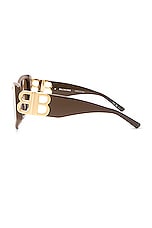 Balenciaga Cat Eye Sunglasses in Brown & Bronze, view 3, click to view large image.