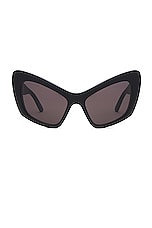 Balenciaga Monaco Cat Eye Sunglasses in Black & Grey, view 1, click to view large image.