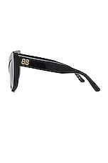 Balenciaga Monaco Cat Eye Sunglasses in Black & Grey, view 3, click to view large image.