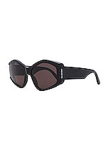 Balenciaga Geometrical Sunglasses in Black & Grey, view 2, click to view large image.