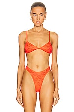 Balenciaga Minimal Bra in Fluo Orange, view 1, click to view large image.