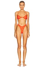 Balenciaga Minimal Bra in Fluo Orange, view 4, click to view large image.