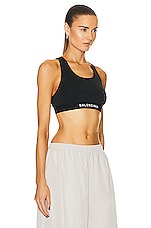Balenciaga Athletic Sporty Bra in Black & White, view 2, click to view large image.