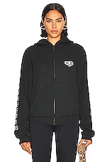 Balenciaga BB License Zip Up Hoodie in Washed Black & White Balenciaga BB License Zip Up Hoodie in Washed Black & White