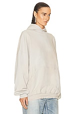Balenciaga Large Fit Hoodie in Shell & Black, view 3, click to view large image.