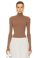 Balenciaga Long Sleeve Tight Sweater in Light Beige, view 1, click to view large image.