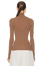 Balenciaga Long Sleeve Tight Sweater in Light Beige, view 3, click to view large image.