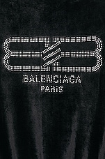 Balenciaga Fitted Zip Up Hoodie in Black, view 6, click to view large image.