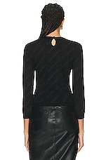 Balenciaga Long Sleeve All Over Print Sweater in Black & Black, view 3, click to view large image.
