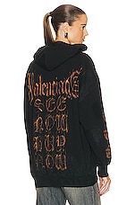 Balenciaga Small Zip Up Hoodie in Washed Black | FWRD