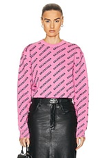 Balenciaga Cropped Sweater in Pink & Black, view 1, click to view large image.