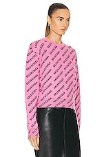 Balenciaga Cropped Sweater in Pink & Black, view 2, click to view large image.