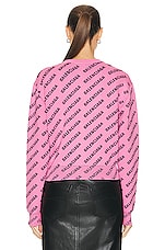 Balenciaga Cropped Sweater in Pink & Black, view 3, click to view large image.