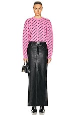 Balenciaga Cropped Sweater in Pink & Black, view 4, click to view large image.