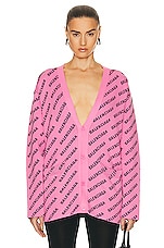 Balenciaga All Over Cardigan in Pink & Black, view 1, click to view large image.