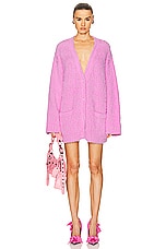 Balenciaga Furry Cardigan in Pink, view 1, click to view large image.