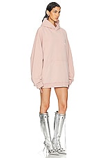 Balenciaga Large Fit Hoodie in Light Pink & White, view 2, click to view large image.