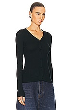 Balenciaga Cashmere Fitted Cardigan in Black, view 2, click to view large image.