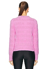 Balenciaga Furry Fitted Sweater in Pink, view 3, click to view large image.