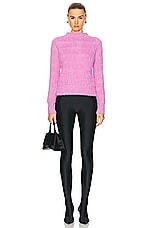 Balenciaga Furry Fitted Sweater in Pink, view 4, click to view large image.