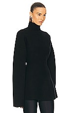 Balenciaga Cashmere Hourglass Turtleneck Sweater in Black, view 2, click to view large image.