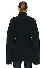 Balenciaga Cashmere Hourglass Turtleneck Sweater in Black, view 3, click to view large image.