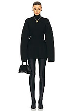 Balenciaga Cashmere Hourglass Turtleneck Sweater in Black, view 4, click to view large image.