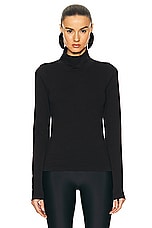 Balenciaga Turtleneck Seamless Sweater in Black, view 1, click to view large image.