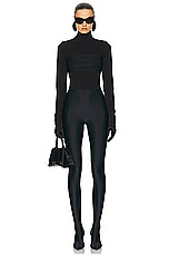 Balenciaga Turtleneck Seamless Sweater in Black, view 4, click to view large image.
