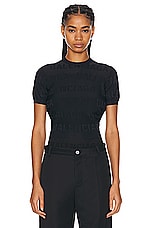 Balenciaga Short Sleeve Crewneck Sweater in Black, view 1, click to view large image.