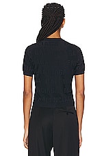 Balenciaga Short Sleeve Crewneck Sweater in Black, view 3, click to view large image.