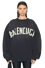 Balenciaga Double Front Crewneck Sweater in Washed Black & Faded Black, view 1, click to view large image.