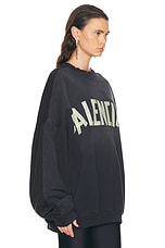 Balenciaga Double Front Crewneck Sweater in Washed Black & Faded Black, view 2, click to view large image.
