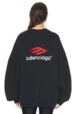 Balenciaga Double Front Crewneck Sweater in Washed Black & Faded Black, view 3, click to view large image.