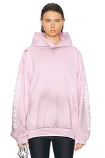 Balenciaga Medium Fit Hoodie in Light Pink & White, view 1, click to view large image.
