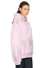 Balenciaga Medium Fit Hoodie in Light Pink & White, view 2, click to view large image.