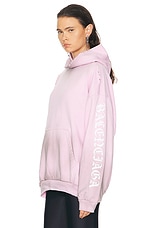 Balenciaga Medium Fit Hoodie in Light Pink & White, view 3, click to view large image.
