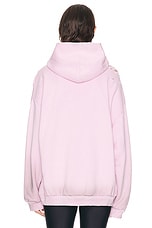 Balenciaga Medium Fit Hoodie in Light Pink & White, view 4, click to view large image.