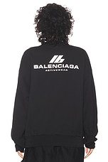 Balenciaga Regular Crewneck Sweatshirt in Faded Black, view 4, click to view large image.